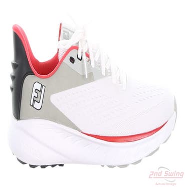 New Mens Golf Shoe Footjoy 2022 Flex XP Medium 9.5 White/Gray/Red MSRP $145 56277