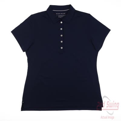 New Womens Peter Millar Polo Large L Navy Blue MSRP $92