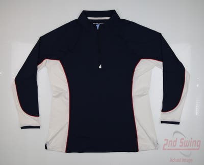 New Womens Peter Millar 1/4 Zip Pullover Medium M Navy Blue MSRP $106