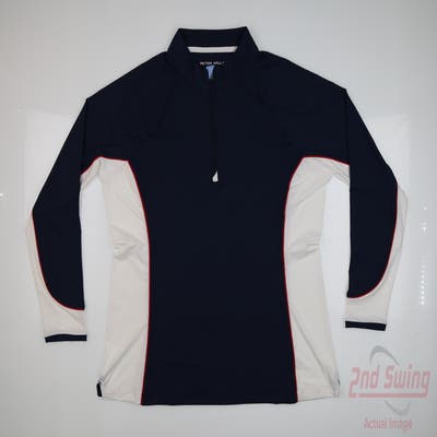 New Womens Peter Millar 1/4 Zip Pullover Large L Navy Blue MSRP $106