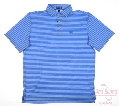 New W/ Logo Mens Stitch Golf Polo X-Large XL Blue MSRP $98