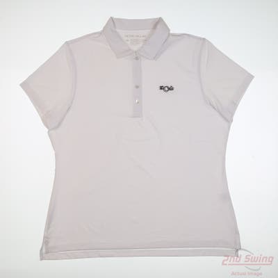 New W/ Logo Womens Peter Millar Polo XX-Large XXL White MSRP $95