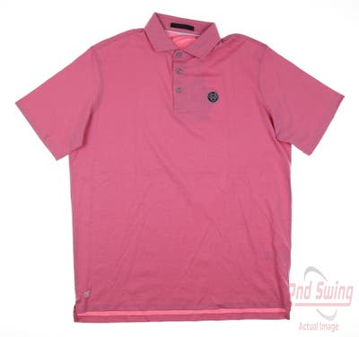 New W/ Logo Mens Greyson Golf Polo Large L Pink MSRP $98