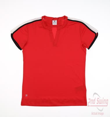 New Womens Daily Sports Polo Small S Red MSRP $99