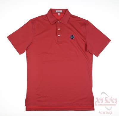 New W/ Logo Mens Peter Millar Golf Polo Small S Red MSRP $100