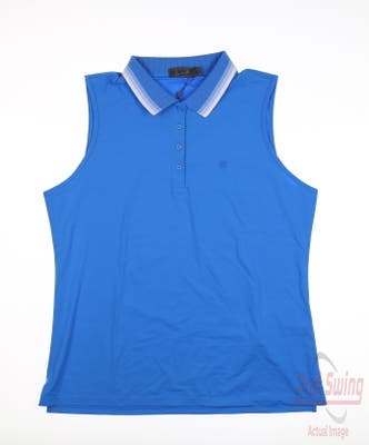 New Womens G-Fore Sleeveless Polo X-Large XL Blue MSRP $130