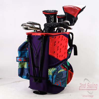 Complete Set of Men's Cobra Cleveland TaylorMade Titleist Fourteen Odyssey Golf Clubs + Ogio Stand Bag - Right Hand Regular Flex Steel Shafts
