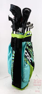 Complete Set of Men's Nike Cobra TaylorMade Cleveland Odyssey Golf Clubs + Ogio Cart Bag - Right Hand Stiff Flex Graphite Shafts
