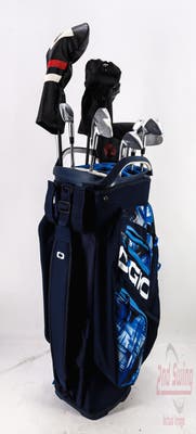 Complete Set of Men's TaylorMade Srixon Titleist Callaway Cleveland Golf Clubs + Ogio Cart Bag - Right Hand Stiff Flex Steel Shafts