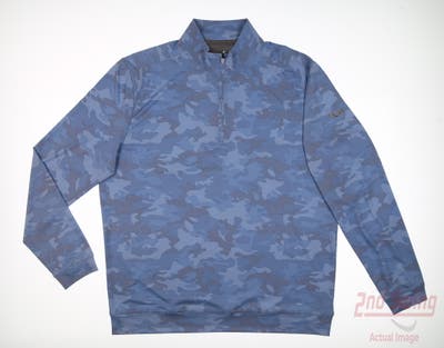 New W/ Logo Mens Johnnie-O 1/4 Zip Pullover Large L Blue MSRP $118
