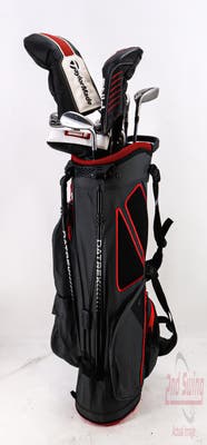 Complete Set of Men's Mizuno Tour Edge Adams Cleveland TaylorMade Golf Clubs + Datrek Stand Bag - Right Hand Regular Flex Graphite shafts