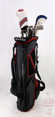 Complete Set of Men's TaylorMade Adams Cobra Ping Guerin Rife Golf Clubs + Datrek Stand Bag - Right Hand Regular Flex Graphite shafts