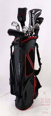 Complete Set of Men's Callaway TaylorMade Cleveland Ping Golf Clubs + Datrek Stand Bag - Right Hand Stiff Flex Steel Shafts