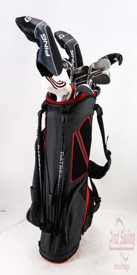 Complete Set Men's Ping TaylorMade Callaway Mizuno Golf Clubs + Datrek Stand Bag - Right Hand Stiff Flex Steel Shafts