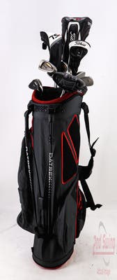 Complete Set of Men's Cleveland Titleist Ping Odyssey Golf Clubs + Datrek Stand Bag - Right Hand Stiff Flex Steel Shafts
