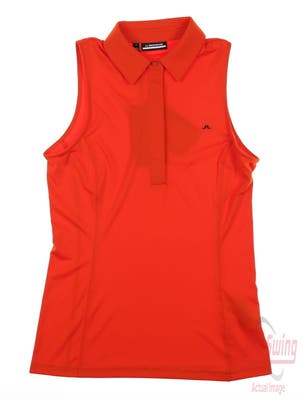 New Womens J. Lindeberg Sleeveless Polo Small S Orange MSRP $85