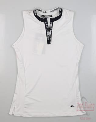 New Womens J. Lindeberg Sleeveless Polo X-Small XS White MSRP $113