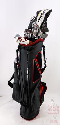 Complete Set of Men's Ping Cleveland Adams Titleist Golf Clubs + Datrek Stand Bag - Right Hand Stiff Flex Steel Shafts