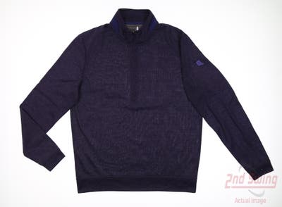 New W/ Logo Mens Johnnie-O 1/2 Zip Pullover Medium M Purple MSRP $130