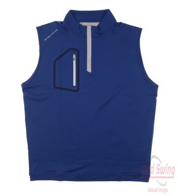 New Mens Peter Millar Vest Large L Blue MSRP $125