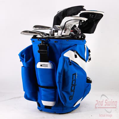 Complete Set of Men's TaylorMade Callaway Ping Odyssey Golf Clubs + Cobra Cart Bag - Right Hand Regular Flex Steel Shafts