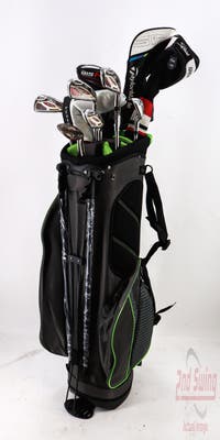 Complete Set of Men's Callaway Tour Edge Ping Cobra Golf Clubs + Datrek Stand Bag - Right Hand Stiff Flex Steel Shafts