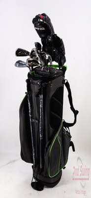 Complete Set of Men's TaylorMade Cobra Cleveland Tour Edge Golf Clubs + Datrek Stand Bag - Right Hand Regular Flex Graphite Shafts