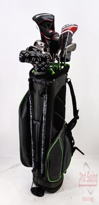 Complete Set of Men's TaylorMade Callaway Golf Clubs + Datrek Stand Bag - Right Hand Regular Flex Graphite Shafts
