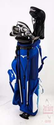 Complete Set of Men's Titleist Adams Wilson Titleist Odyssey Golf Clubs + Mizuno Stand Bag - Right Hand Stiff Flex Steel Shafts