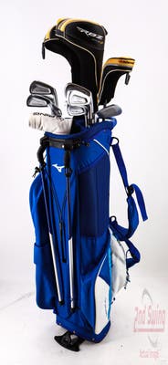 Complete Set of Men's TaylorMade & Odyssey Golf Clubs + Mizuno Stand Bag - Right Hand Stiff Flex Steel Shafts