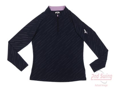 New W/ Logo Womens Footjoy 1/4 Zip Pullover Small S Navy Blue MSRP $156