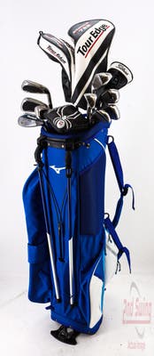 Complete Set of Men's Tour Edge Adams Callaway Cleveland Odyssey Golf Clubs + Mizuno Stand Bag - Right Hand Regular Flex Graphite Shafts