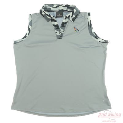 New W/ Logo Womens Belyn Key Sleeveless Polo Medium M Gray MSRP $120