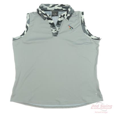 New W/ Logo Womens Belyn Key Sleeveless Polo Small S Gray MSRP $120