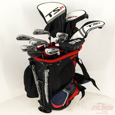 Complete Set of Men's TaylorMade Ping Titleist Golf Clubs + NEW Datrek Stand Bag w/Headcovers