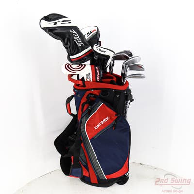 Complete Set of Men's TaylorMade Titleist Odyssey Golf Clubs + NEW Datrek Stand Bag w/Headcovers
