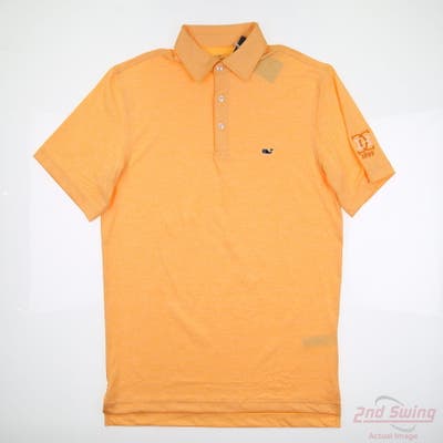 New W/ Logo Mens Vineyard Vines Polo Small S Orange MSRP $105