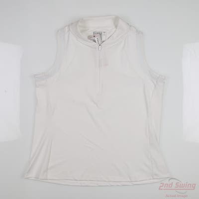 New Womens Lucky In Love Sleeveless Polo Small S White MSRP $75