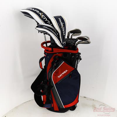 Complete Set of Men's Cleveland TaylorMade Callaway Cobra Golf Clubs + NEW Datrek Stand Bag w/Headcovers