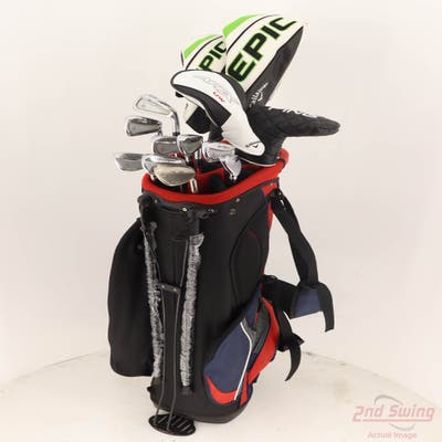 Complete Set of Men's Nike TaylorMade Ben Hogan Titleist Callaway Golf Clubs + NEW Datrek Stand Bag w/Headcovers