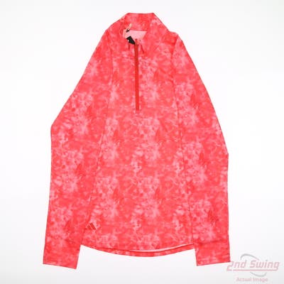 New Womens Adidas 1/4 Zip Pullover Small S Coral MSRP $50