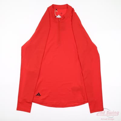 New Womens Adidas 1/4 Zip Pullover Small S Red MSRP $50
