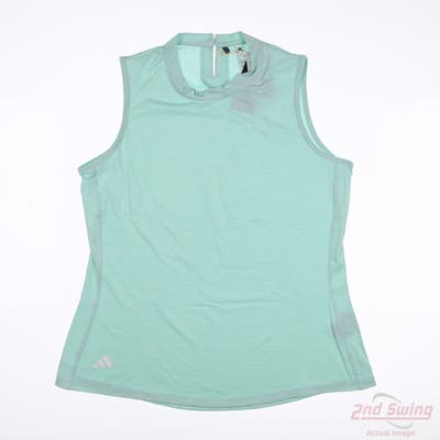 New Womens Adidas Sleeveless Polo Small S Mint MSRP $50