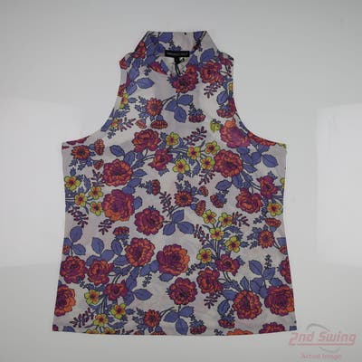 New Womens Swannies Sleeveless Polo Large L Multi MSRP $75