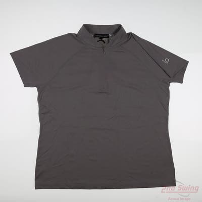 New W/ Logo Womens Swannies Polo Large L Gray MSRP $80
