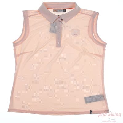 New W/ Logo Womens KJUS Sleeveless Polo Medium M Pink MSRP $80