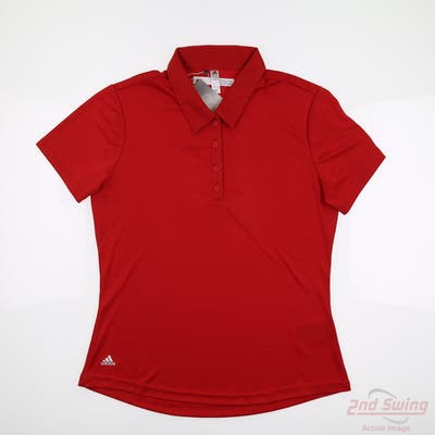 New W/ Logo Womens Adidas Polo Medium M Red MSRP $50