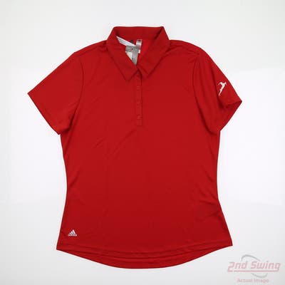 New W/ Logo Womens Adidas Polo Large L Red MSRP $50