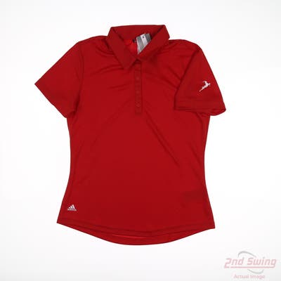 New W/ Logo Womens Adidas Polo Small S Red MSRP $50