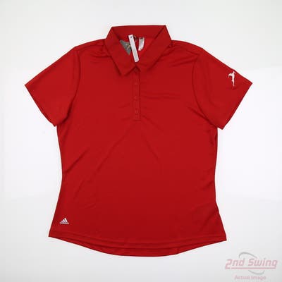 New W/ Logo Womens Adidas Polo Large L Red MSRP $50